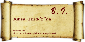Buksa Izidóra névjegykártya