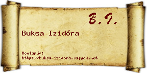 Buksa Izidóra névjegykártya